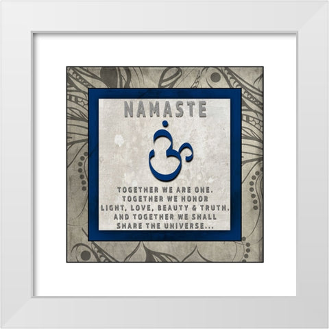 Chakras Yoga Tile Namaste V4 White Modern Wood Framed Art Print by LightBoxJournal