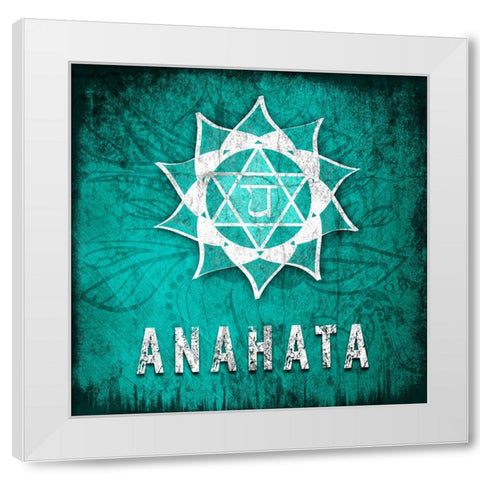 ChakrasYoga_Symbol_Anahata White Modern Wood Framed Art Print by LightBoxJournal