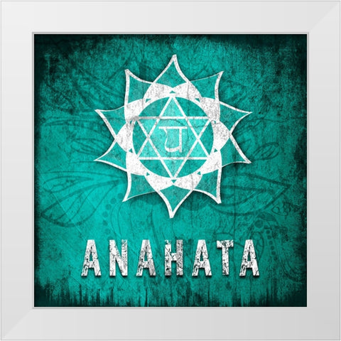 ChakrasYoga_Symbol_Anahata White Modern Wood Framed Art Print by LightBoxJournal