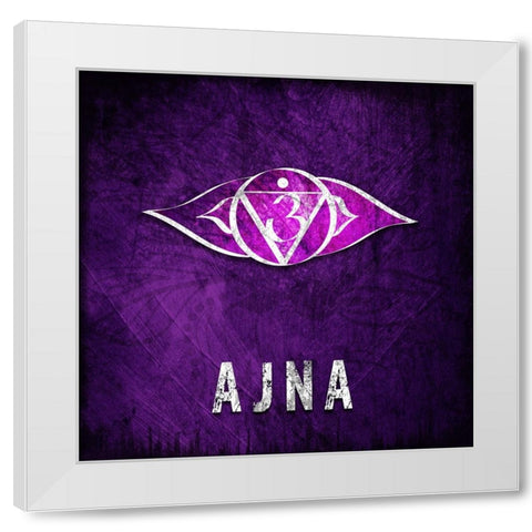 ChakrasYoga_Symbol_AJNA White Modern Wood Framed Art Print by LightBoxJournal