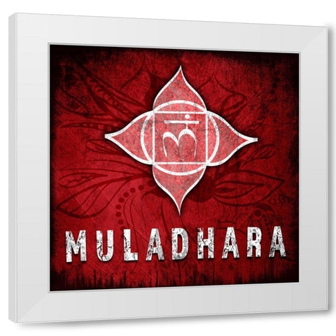 ChakrasYoga_Symbol_Muladhara White Modern Wood Framed Art Print by LightBoxJournal