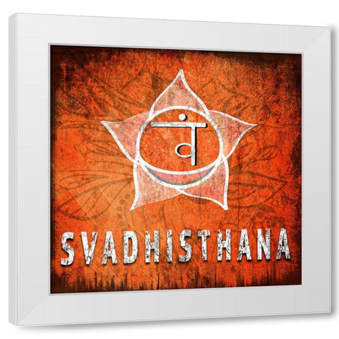 ChakrasYoga_Symbol_Svadhisthana White Modern Wood Framed Art Print by LightBoxJournal