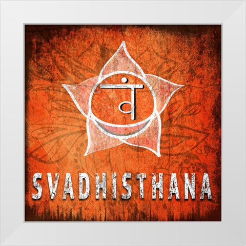 ChakrasYoga_Symbol_Svadhisthana White Modern Wood Framed Art Print by LightBoxJournal