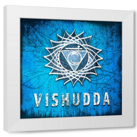 ChakrasYoga_Symbol_Vishudda White Modern Wood Framed Art Print by LightBoxJournal