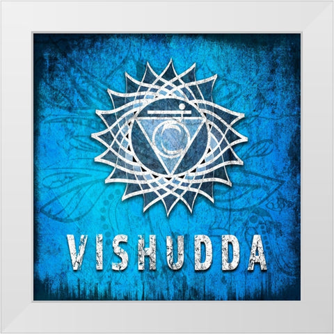 ChakrasYoga_Symbol_Vishudda White Modern Wood Framed Art Print by LightBoxJournal