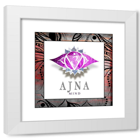 ChakrasYogaFramed_AJNA V2_ White Modern Wood Framed Art Print by LightBoxJournal