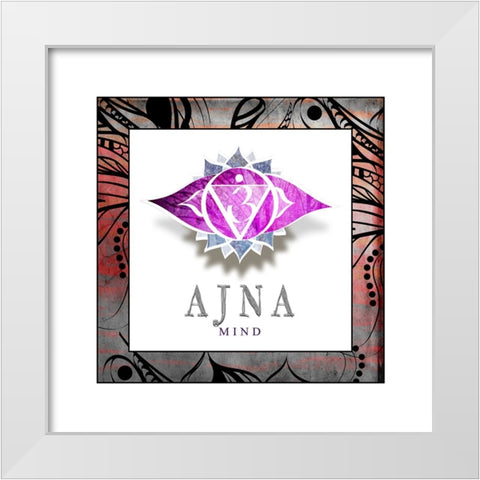ChakrasYogaFramed_AJNA V2_ White Modern Wood Framed Art Print by LightBoxJournal
