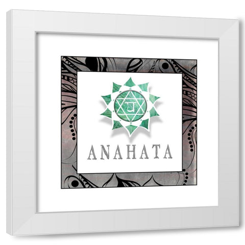 ChakrasYogaFramed_Anahata V1 White Modern Wood Framed Art Print by LightBoxJournal