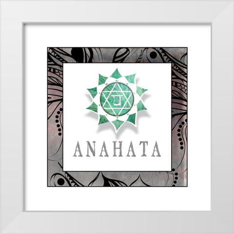 ChakrasYogaFramed_Anahata V1 White Modern Wood Framed Art Print by LightBoxJournal