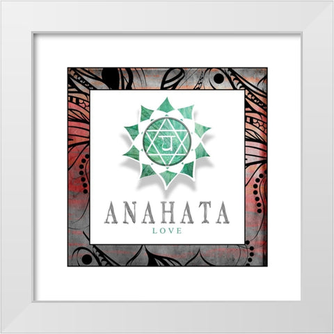 ChakrasYogaFramed_Anahata V2 White Modern Wood Framed Art Print by LightBoxJournal