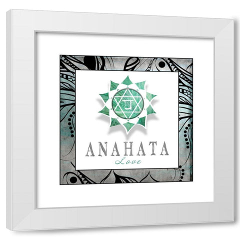 ChakrasYogaFramed_Anahata V3 White Modern Wood Framed Art Print by LightBoxJournal