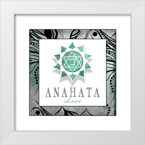 ChakrasYogaFramed_Anahata V3 White Modern Wood Framed Art Print by LightBoxJournal