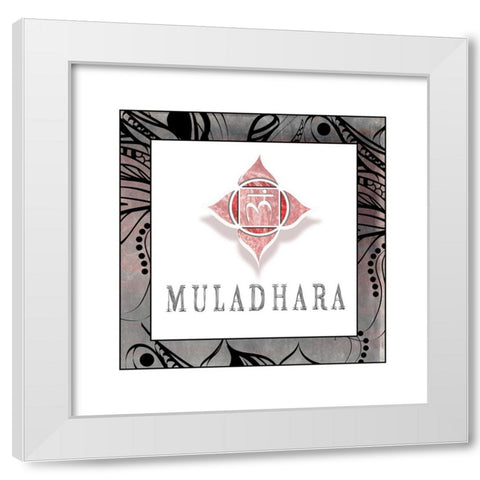 ChakrasYogaFramed_Muladhara V1 White Modern Wood Framed Art Print by LightBoxJournal