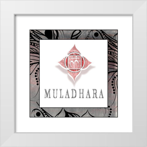 ChakrasYogaFramed_Muladhara V1 White Modern Wood Framed Art Print by LightBoxJournal