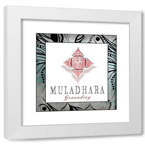 ChakrasYogaFramed_Muladhara V3 White Modern Wood Framed Art Print by LightBoxJournal