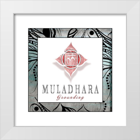ChakrasYogaFramed_Muladhara V3 White Modern Wood Framed Art Print by LightBoxJournal