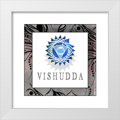 ChakrasYogaFramed_Vishudda V1 White Modern Wood Framed Art Print by LightBoxJournal