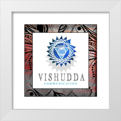 ChakrasYogaFramed_Vishudda V2 White Modern Wood Framed Art Print by LightBoxJournal