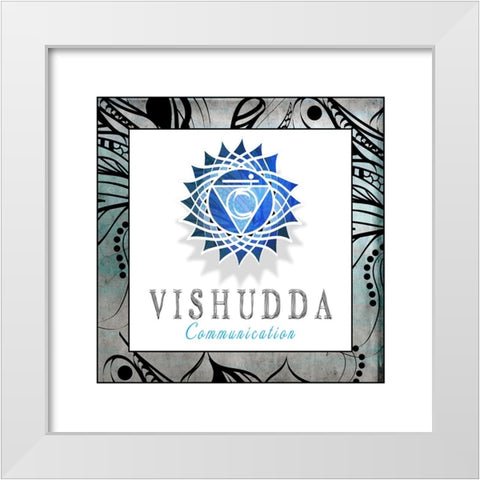 ChakrasYogaFramed_Visudda V3 White Modern Wood Framed Art Print by LightBoxJournal