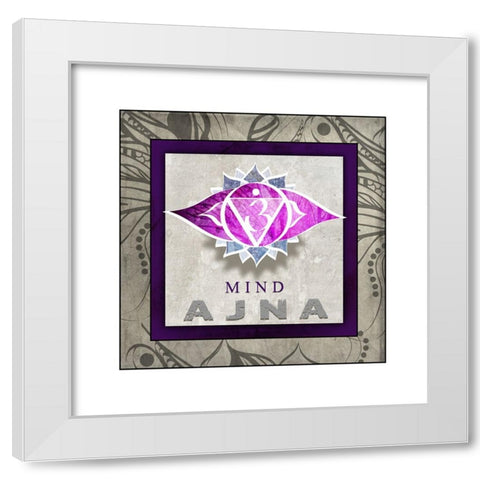 ChakrasYogaTile AJNA V1 White Modern Wood Framed Art Print by LightBoxJournal