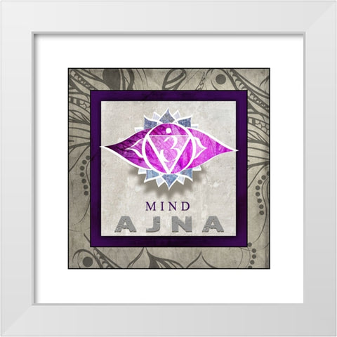 ChakrasYogaTile AJNA V1 White Modern Wood Framed Art Print by LightBoxJournal