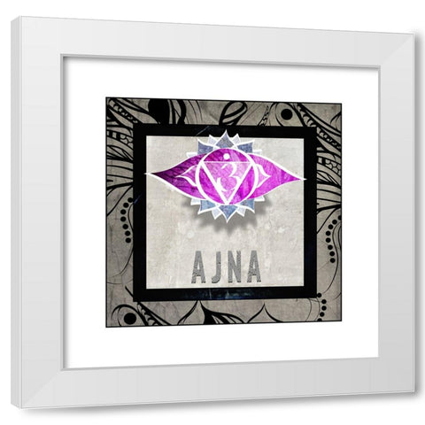 ChakrasYogaTile AJNA V2 White Modern Wood Framed Art Print by LightBoxJournal