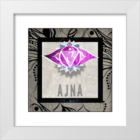 ChakrasYogaTile AJNA V2 White Modern Wood Framed Art Print by LightBoxJournal