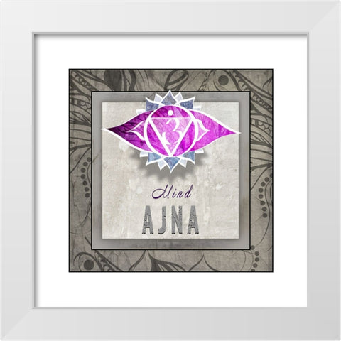 ChakrasYogaTile AJNA V3 White Modern Wood Framed Art Print by LightBoxJournal