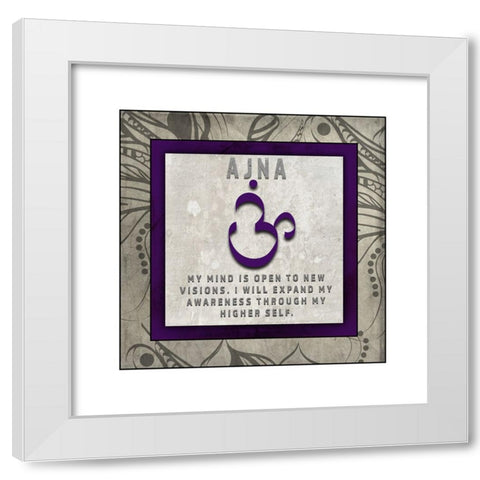 ChakrasYogaTile AJNA V4 White Modern Wood Framed Art Print by LightBoxJournal