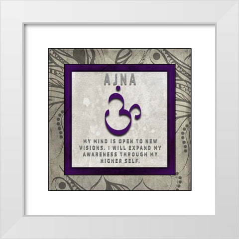 ChakrasYogaTile AJNA V4 White Modern Wood Framed Art Print by LightBoxJournal