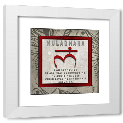 ChakrasYogaTile Muladhara V4 White Modern Wood Framed Art Print by LightBoxJournal