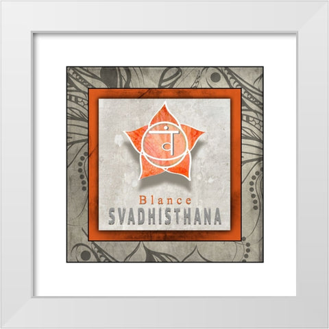 ChakrasYogaTile Svadhisthana V1 White Modern Wood Framed Art Print by LightBoxJournal