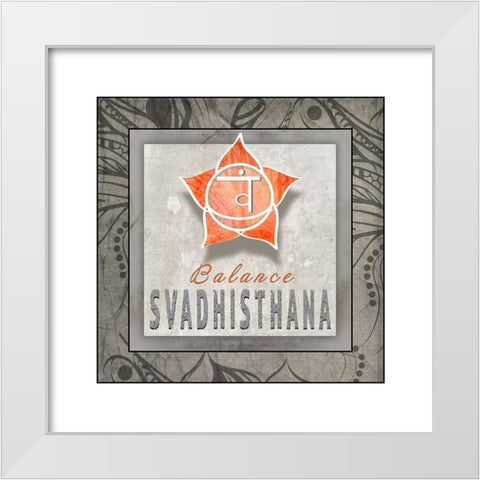 ChakrasYogaTile Svadhisthana V3 White Modern Wood Framed Art Print by LightBoxJournal