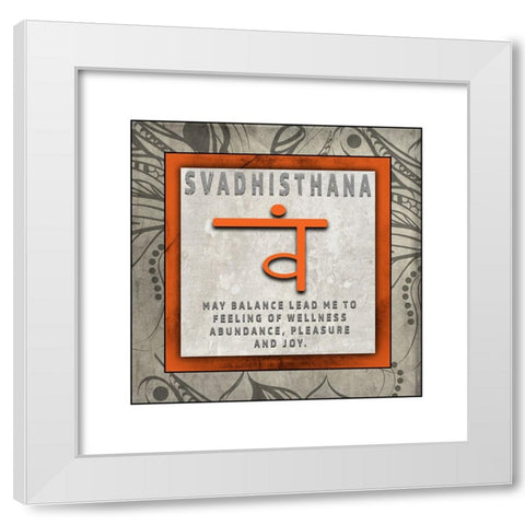 ChakrasYogaTile Svadhisthana V4 White Modern Wood Framed Art Print by LightBoxJournal