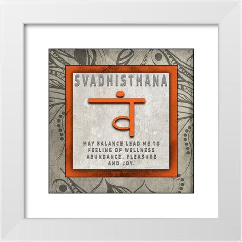 ChakrasYogaTile Svadhisthana V4 White Modern Wood Framed Art Print by LightBoxJournal