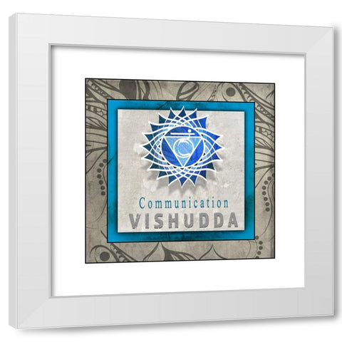ChakrasYogaTile Vishudda V1 White Modern Wood Framed Art Print by LightBoxJournal
