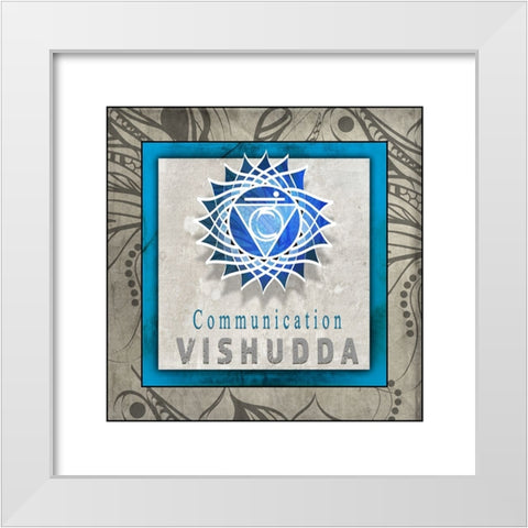 ChakrasYogaTile Vishudda V1 White Modern Wood Framed Art Print by LightBoxJournal