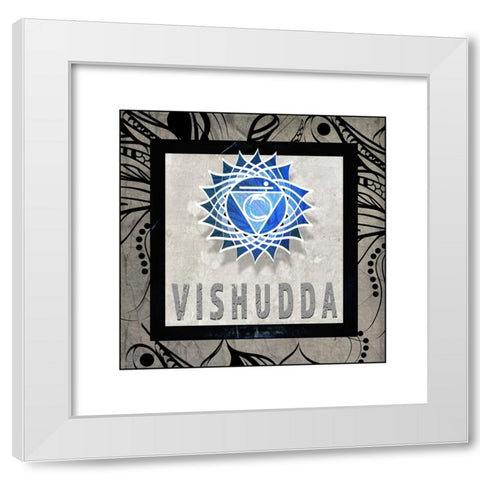 ChakrasYogaTile Vishudda V2 White Modern Wood Framed Art Print by LightBoxJournal