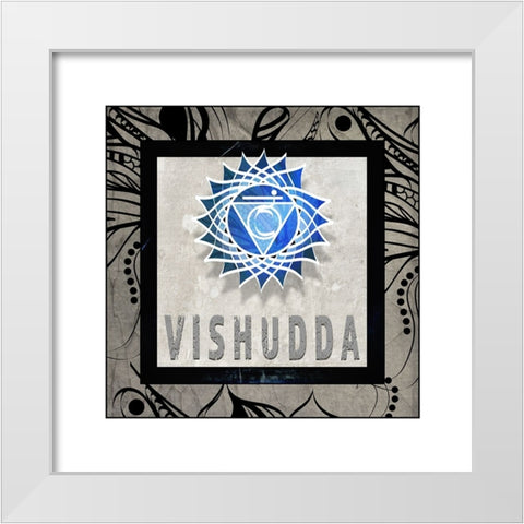 ChakrasYogaTile Vishudda V2 White Modern Wood Framed Art Print by LightBoxJournal