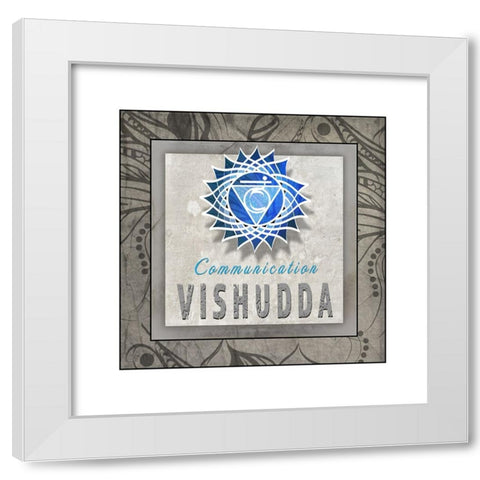 ChakrasYogaTile Vishudda V3 White Modern Wood Framed Art Print by LightBoxJournal