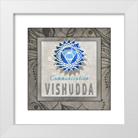 ChakrasYogaTile Vishudda V3 White Modern Wood Framed Art Print by LightBoxJournal