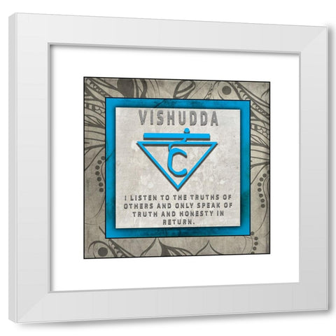 ChakrasYogaTile Vishudda V4 White Modern Wood Framed Art Print by LightBoxJournal