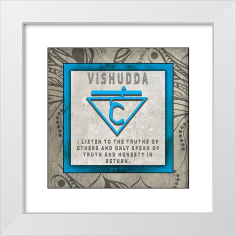 ChakrasYogaTile Vishudda V4 White Modern Wood Framed Art Print by LightBoxJournal
