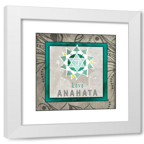 ChakrasYogaTile_Anahata V1 White Modern Wood Framed Art Print by LightBoxJournal