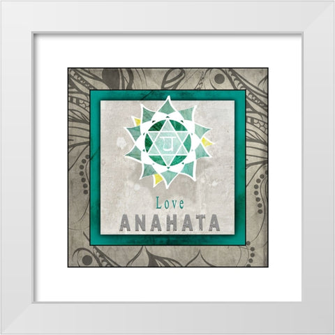 ChakrasYogaTile_Anahata V1 White Modern Wood Framed Art Print by LightBoxJournal