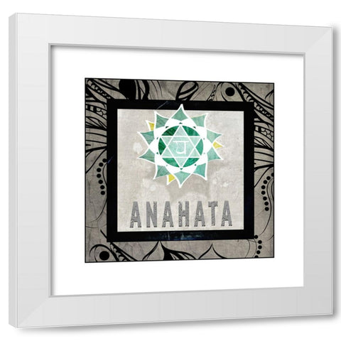 ChakrasYogaTile_Anahata V2 White Modern Wood Framed Art Print by LightBoxJournal