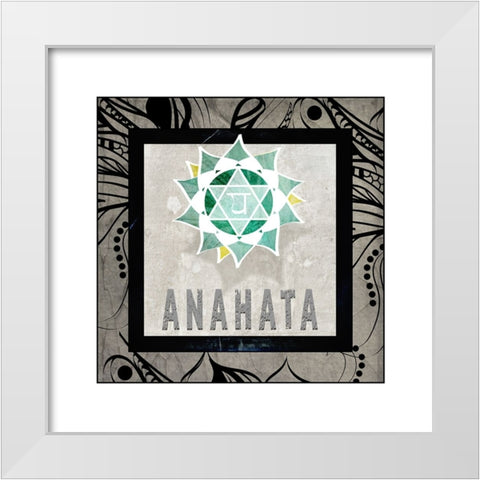 ChakrasYogaTile_Anahata V2 White Modern Wood Framed Art Print by LightBoxJournal