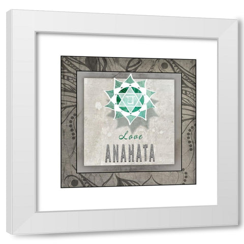 ChakrasYogaTile_Anahata V3 White Modern Wood Framed Art Print by LightBoxJournal