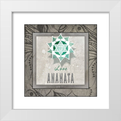 ChakrasYogaTile_Anahata V3 White Modern Wood Framed Art Print by LightBoxJournal