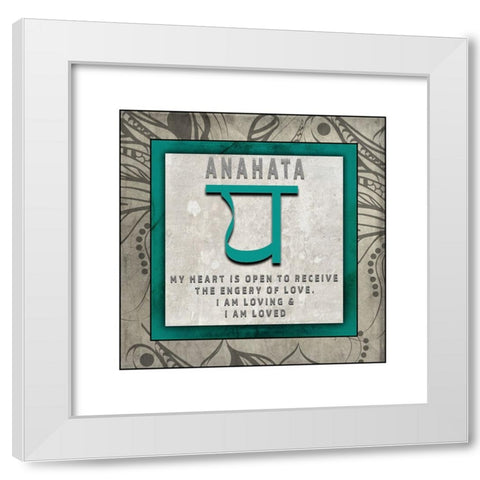 ChakrasYogaTile_Anahata V4 White Modern Wood Framed Art Print by LightBoxJournal